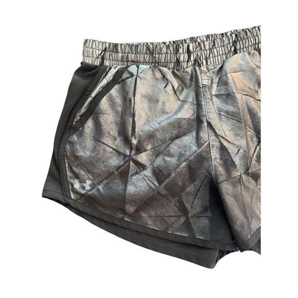Under Armour Metallic HeatGear Running Shorts M Silver Black - Picture 4 of 8